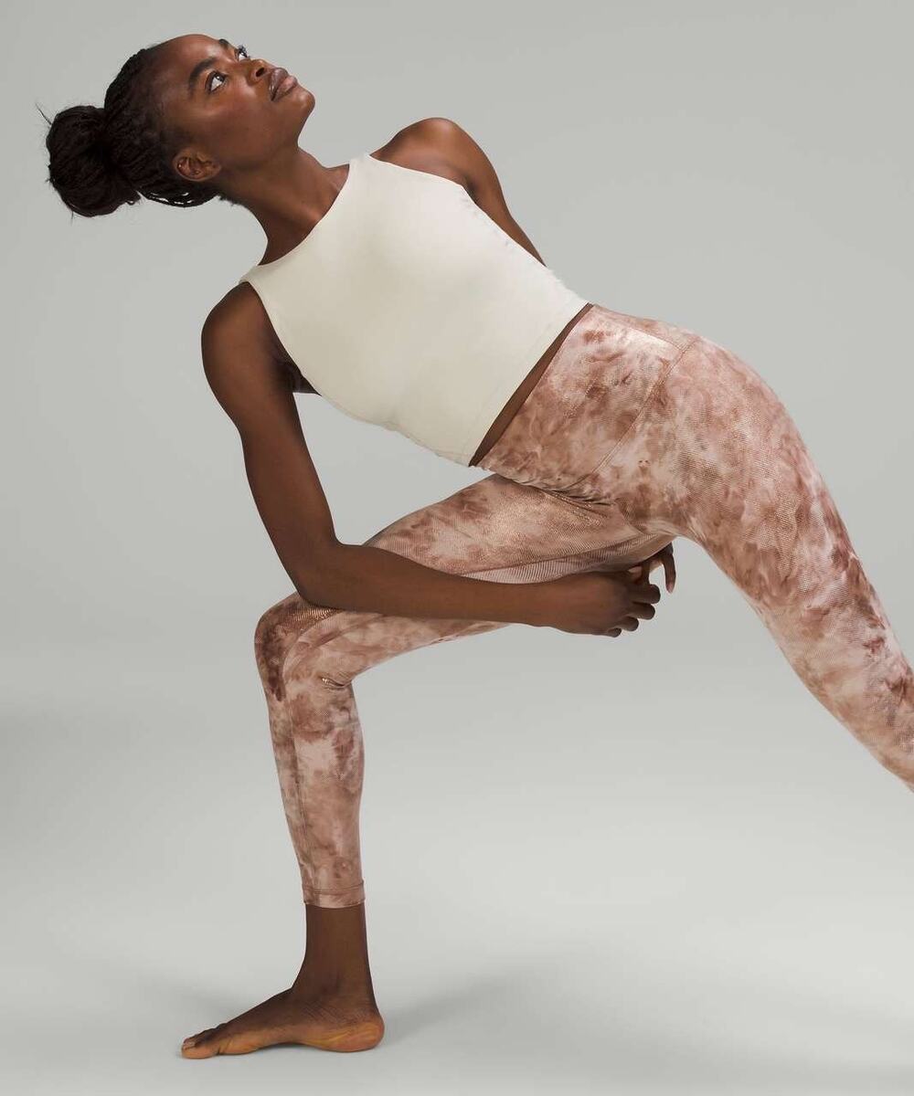Lululemon Align Pant Shine Diamond Dye Misty Shell Cacao Diffuse Dot Foil size 4